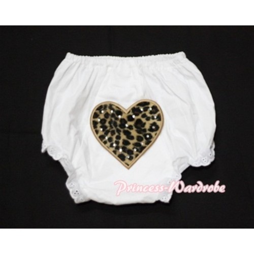 White Bloomers & Leopard Print Heart LD16 