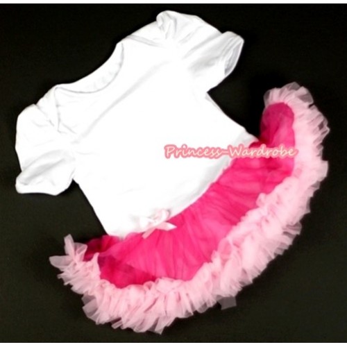 White Baby Jumpsuit Hot Light Pink Pettiskirt JS042 