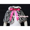 Black White Zebra Reversible Shawl Coat with Hot Pink Ribbon  