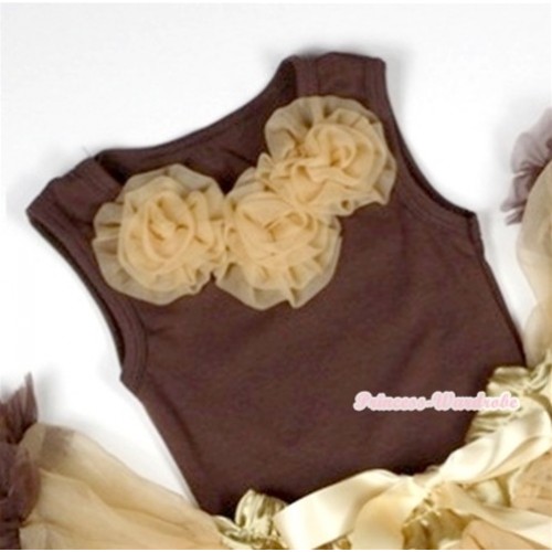 Brown Baby Pettitop with Goldenrod Rosettes NT153 