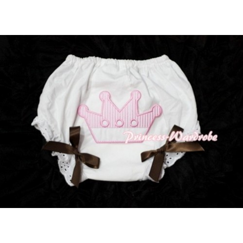 Sweet Crown Print White Panties Bloomers with Red Bows LD22 