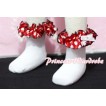 Plain Style Pure White Socks with Minnie Polka Dots Ruffles and Bow H202 
