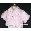 Light Pink Hairy Soft Fur with Mini Bow Shawl Coat SH36 