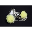 Baby Leopard Crib Shoes with Yellow Rosettes S17 