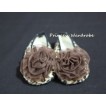 Baby Leopard Crib Shoes with Coffee Brown Rosettes S19 