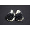 Baby Leopard Crib Shoes with Black Rosettes S22 