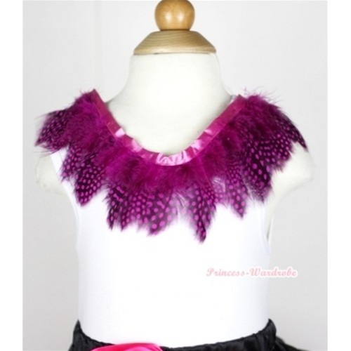 White Tank Top with Hot Pink Feather Lacing TB255 