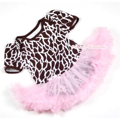 Giraffe Baby Jumpsuit Light Pink Pettiskirt JS141 