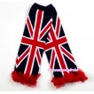 Newborn Baby Black British Flag Leg Warmers Leggings with Red Ruffles LG160 
