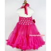 Hot Pink White Polka Dots with ONE-PIECE Petti Dress with Bow LP11 