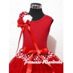 Minnie Dot Waist Pettiskirt with a Bunch of Minnie Red White Rosettes and Red Bow Red Tank Top M390 
