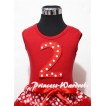 Red Tank Top & 2nd Birthday Minnie Red White Dot Print number with Minnie Waist Red Full Pettiskirt MM84 