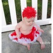 White Baby Pettitop & Red Rosettes with Red White Baby Pettiskirt NG02 