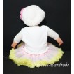 White Baby Pettitop & Light Pink Rosettes with Light Pink Yellow Baby Pettiskirt NG43 