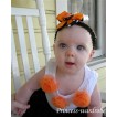 White Baby Pettitop & Orange Rosettes with Black Baby Pettiskirt NG64 