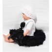 White Baby Pettitop & Black Rosettes with Black Baby Pettiskirt NG101 