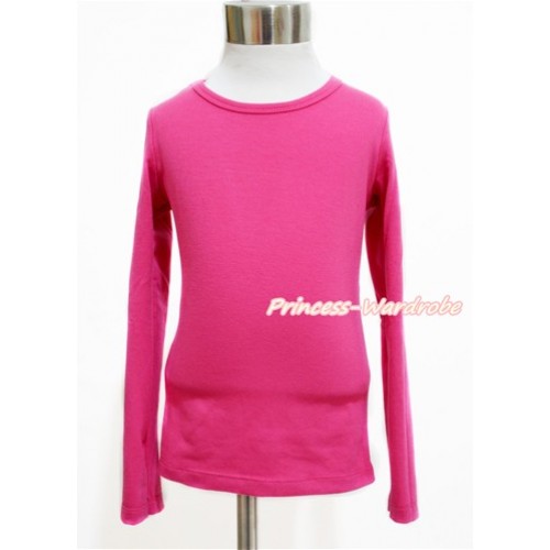 Plain Style Hot Pink Long Sleeve Top TO339 