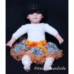 White Baby Pettitop & Light Blue Rosettes with Orange Zebra Baby Pettiskirt NG65 