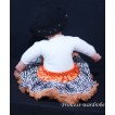 White Baby Pettitop & Light Blue Rosettes with Orange Zebra Baby Pettiskirt NG65 