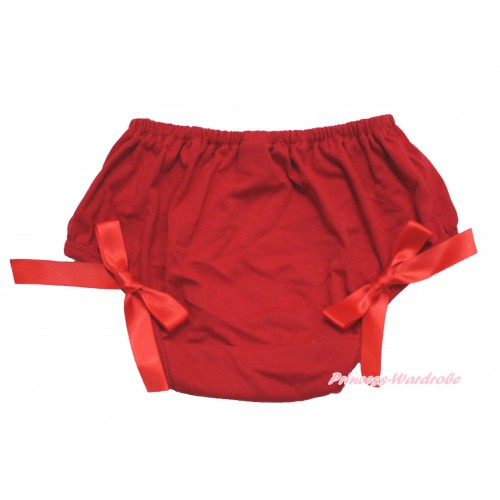 Hot Red Bloomer & Red Bow B113