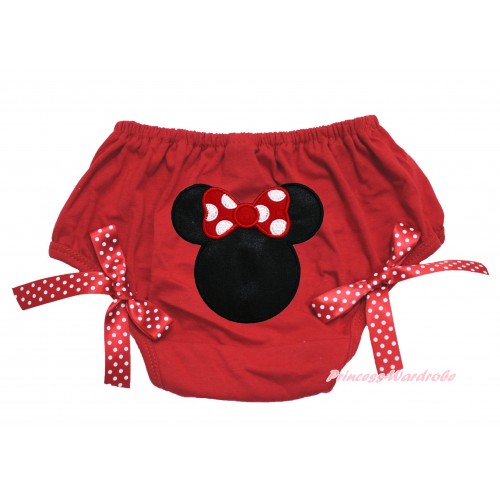 Red Bloomer With Minnie Print & Red White Polka Dots Bow BL74 