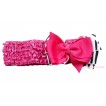 Hot Pink Headband with Zebra & Hot Pink Ribbon Hair Bow Clip H489 