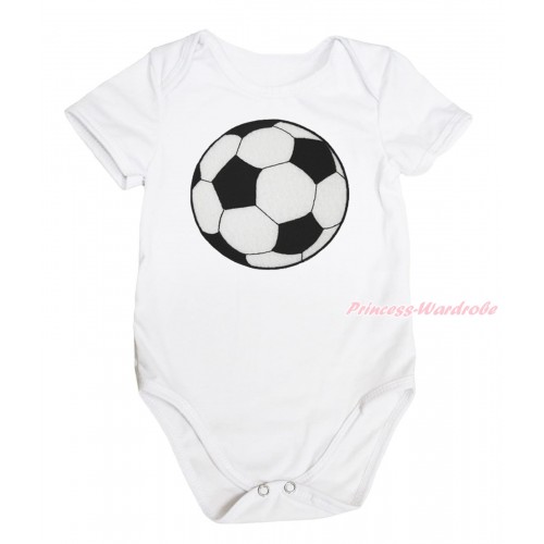 White Baby Jumpsuit & Football Print TH640