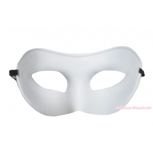 Mardi Gras White Halloween Costume Face Eyes Mask C436