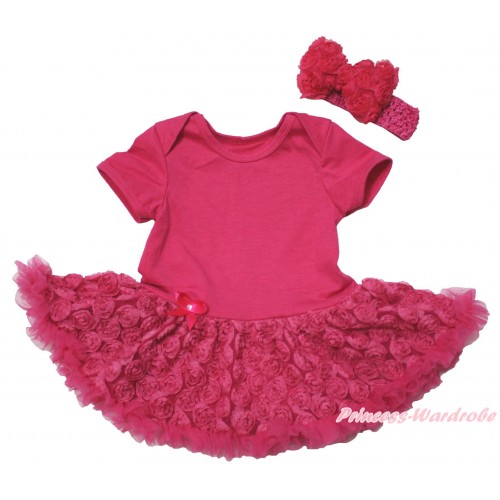 Hot Pink Baby Bodysuit Hot Pink Rose Pettiskirt JS5510