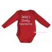 Valentine's Day Red Baby Jumpsuit & Sparkle Rhinestone Daddy's Little Valentine Print TH700