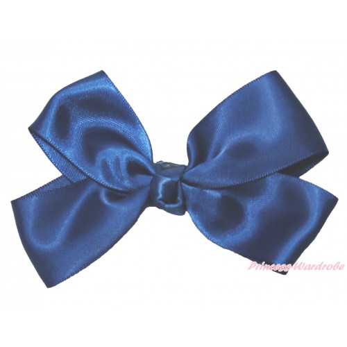 Navy Blue Ribbon Bow Hair Clip H992