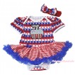 American's Birthday Red White Blue Striped Star Baby Bodysuit Red White Striped Pettiskirt & Patriotic Print Apple JS4526