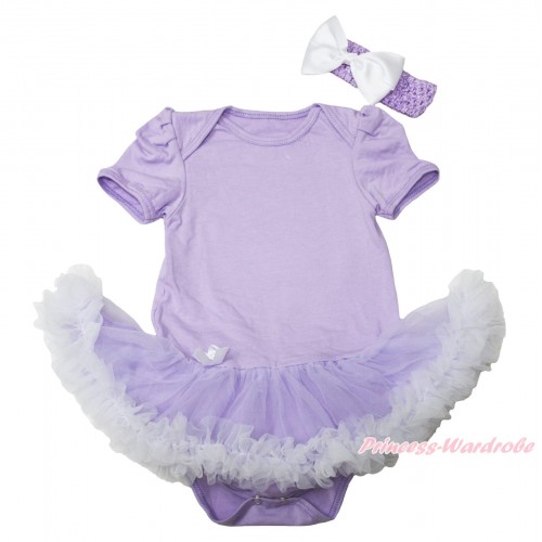 Lavender Baby Bodysuit Lavender White Pettiskirt JS4549