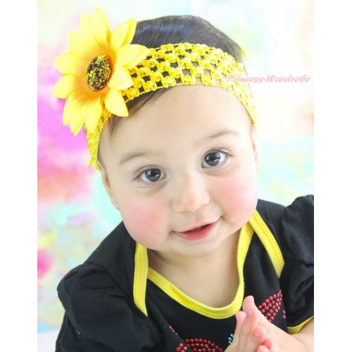 Summer Yellow Headband Sunflower Hair Clip H1031