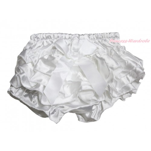 White Satin Layer Panties Bloomers & Bow BC203