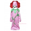 Flower Pink Long Sleeve One Piece Party Costume C409
