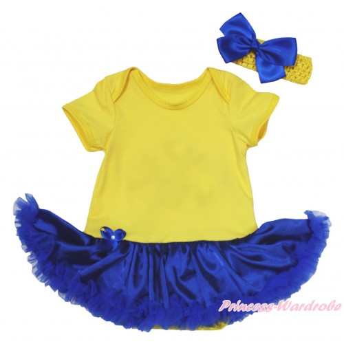 Yellow Baby Bodysuit Royal Blue Satin Pettiskirt JS4659