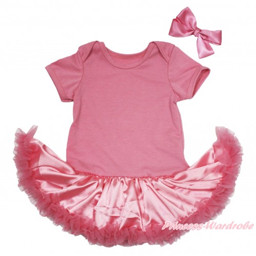 Dusty Pink Baby Bodysuit Satin Pettiskirt JS4683