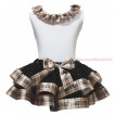 White Top Gold Black Checked Lacing & Black Gold Black Checked Trimmed Pettiskirt MG1800