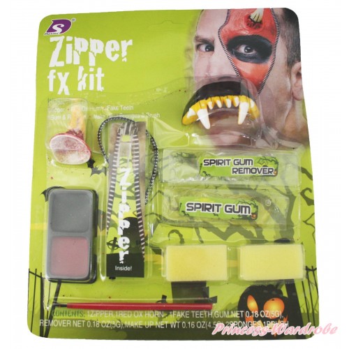 Halloween Vampire Zombie Zipper Makeup Toy Kit Party Costume TY021