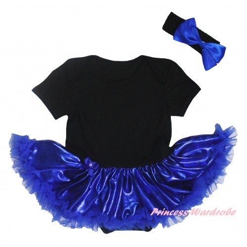 Black Baby Bodysuit Bling Royal Blue Pettiskirt JS5902