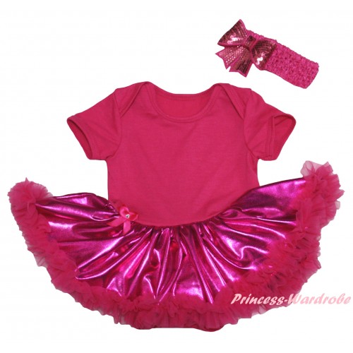Hot Pink Baby Bodysuit Bling Hot Pink Pettiskirt JS5910