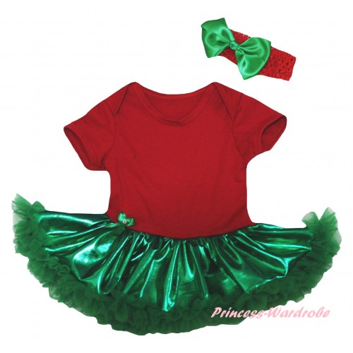 Red Baby Bodysuit Bling Kelly Green Pettiskirt JS5912
