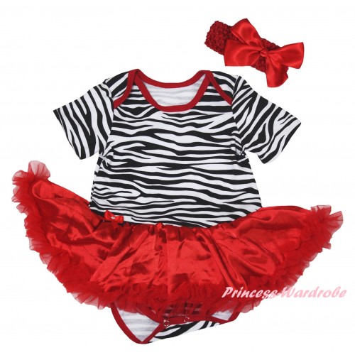 Red Zebra Baby Bodysuit Jumpsuit Red Pettiskirt JS6278