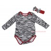 Red Zebra Baby Jumpsuit & Red Headband Zebra Bow TH831