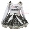 Mother's Day White Tank Top Brown Leopard Ruffles Cream White Bow & I Love My Mommy Painting & Cream White Brown Leopard Pettiskirt MG2760