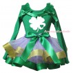 St Patrick's Day Kelly Green Tank Top Kelly Green Ruffles Bows & White Clover Kelly Green Heart Painting & Kelly Green Lavender Gold Trimmed Pettiskirt MG2853
