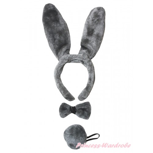 Rabbit 3 Piece Set in Headband, Tie, Tail PC096