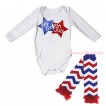 American's Birthday White Baby Jumpsuit & My 1st American 4th Of July Twin Star Painting & Warmer Set TH659