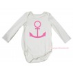 Cream White Baby Jumpsuit & Pink Anchor Painting TH729